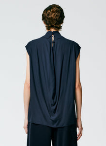 Feather Weight Eco Crepe Sleeveless Davenport Sculpted Shirt