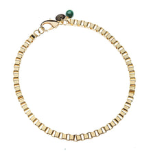 Load image into Gallery viewer, Chunky Box Chain Necklace with Malachite Bead
