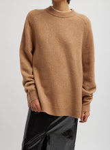 Load image into Gallery viewer, Camel Hair Knit Crewneck Oversized Pullover
