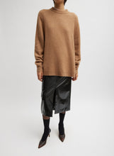 Load image into Gallery viewer, Camel Hair Knit Crewneck Oversized Pullover
