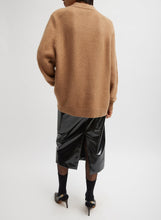 Load image into Gallery viewer, Camel Hair Knit Crewneck Oversized Pullover
