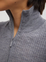 Load image into Gallery viewer, Feather Weight Ribbed Turtleneck Zip Up Sweater
