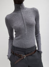 Load image into Gallery viewer, Feather Weight Ribbed Turtleneck Zip Up Sweater
