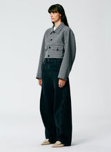 Load image into Gallery viewer, Double Faced Menswear Check Cropped Jacket
