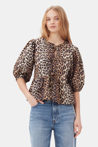 Printed Cotton Poplin Tie Blouse (Best-Seller Restocked!)