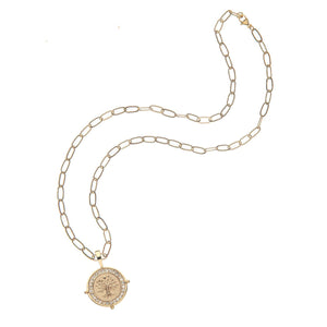 Faith Petite Embellished Coin Necklace