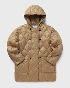 Shiny Quilted Hood Jacket