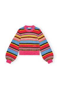 Striped Soft Wool O-Neck Sweater