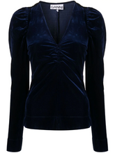 Load image into Gallery viewer, Velvet Jersey V-Neck Blouse
