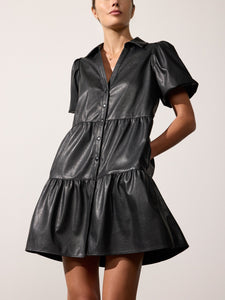 Havana Vegan Leather Mini Dress