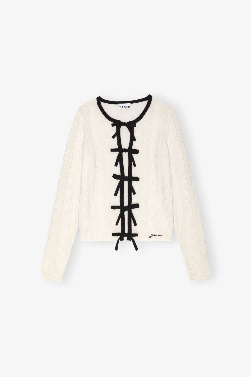 Cashmere Mix Tie String Cardigan