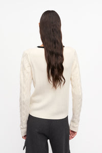 Cashmere Mix Tie String Cardigan