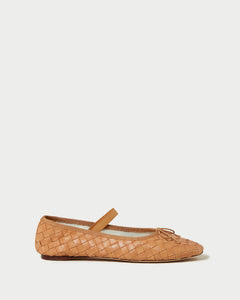 Leonie Woven Leather Ballet Flats