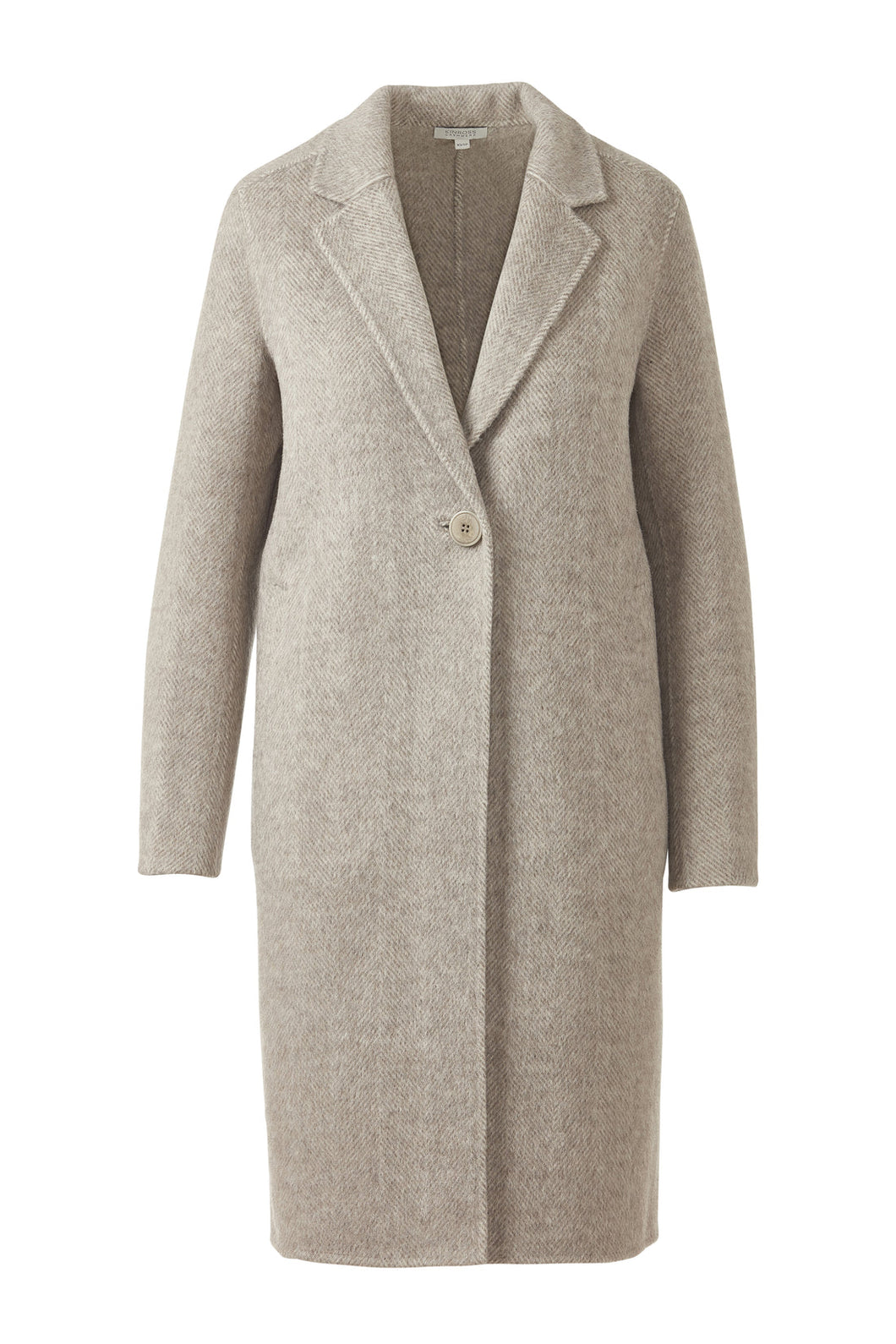 Brushed Herringbone Notch Coat