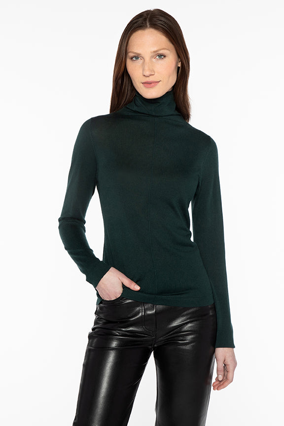 Long Sleeve Seamed Funnel Neck Sweater