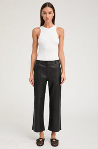 Cropped Baggy Leather Trousers