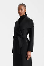 MAI Wool Wrap Coat - Black