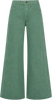 Green wide-leg jeans with a high waist, photographed against a light grey background.