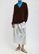 Load image into Gallery viewer, Silver Metallic Nylon Pull On Full Skirt
