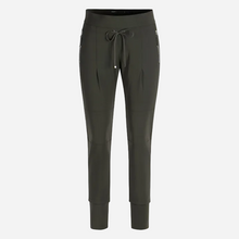pair of dark olive green joggers with drawstring waistband 