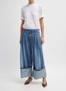 Spring Denim Triple Pleat Jean