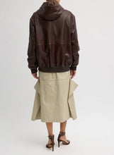Load image into Gallery viewer, Leather Zip Up Hoodie Jacket
