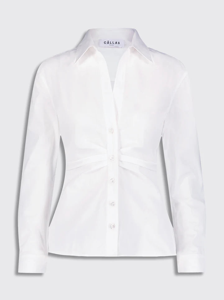 SAVILE Stretch Poplin Shirt White