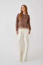 Mari Slouchy Leopard Crew Sweater