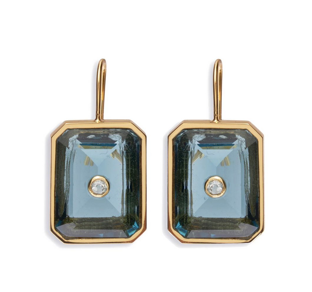 Tile Earrings - Denim