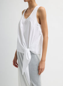 Eco Poplin Tie Front Top
