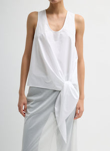 Eco Poplin Tie Front Top