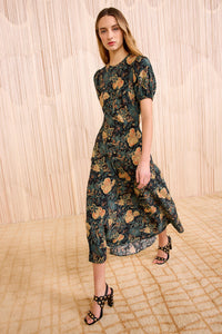 Ines Puff Sleeve Midi Dress