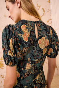 Ines Puff Sleeve Midi Dress