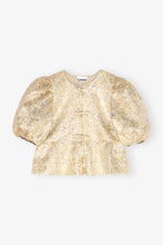 Load image into Gallery viewer, Metallic Cloque Peplum Blouse
