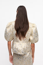 Load image into Gallery viewer, Metallic Cloque Peplum Blouse
