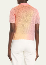 Load image into Gallery viewer, Thelma Ombre Cable-Knit Polo Sweater
