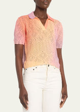 Load image into Gallery viewer, Thelma Ombre Cable-Knit Polo Sweater
