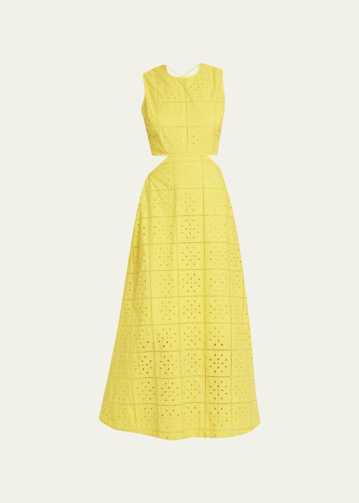 Broderie Anglaise Cut-Out Maxi Dress