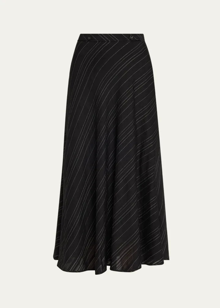 Kala Skirt in Woven Stripe Midi Skirt