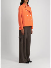 Load image into Gallery viewer, Cropped Trench Light Pressed Wool Coat
