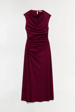 Load image into Gallery viewer, Burke Draped Satin Midi Dress
