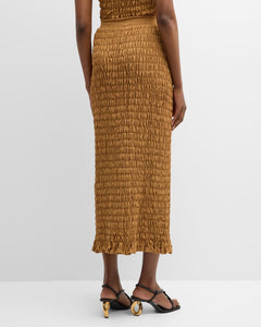 Emla Shirred Midi Skirt