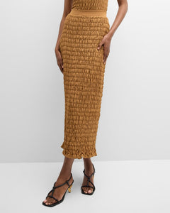 Emla Shirred Midi Skirt