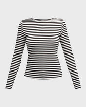 Load image into Gallery viewer, Tess Crew Neck Long Sleeve Stripe Tee

