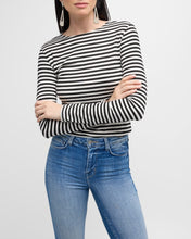 Load image into Gallery viewer, Tess Crew Neck Long Sleeve Stripe Tee
