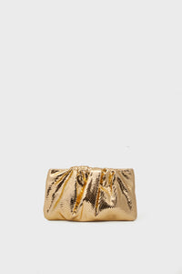 Serena Gathered Leather Clutch