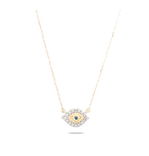 Load image into Gallery viewer, Super Tiny Pavé Evil Eye Necklace
