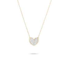 Load image into Gallery viewer, Tiny Pavé Folded Heart Necklace

