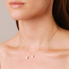 Load image into Gallery viewer, Tiny Pavé Folded Heart Necklace
