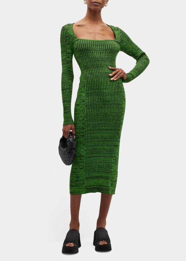 Knit Square-Neck Midi Dress HeidiSays Knit Square-Neck Midi Dress HeidiSays